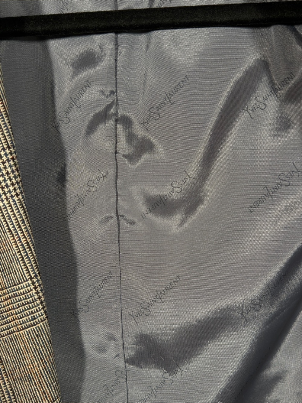 Vintage YSL Yves Saint Laurent Wool Glen Plaid Boyfriend Blazer Made France S/M - Picture 9 of 10